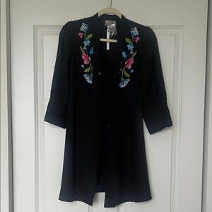ASOS Black Dress with Colorful Floral Embroidery